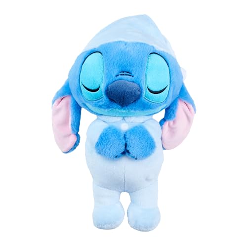 Simba Stitch Plüschtier mit Sound, 31 cm, interaktiv mit Schlafanzug, Atembewegungen, Licht und Musik, geeignet ab 0 Monaten, offizielles Disney-Lizenzprodukt