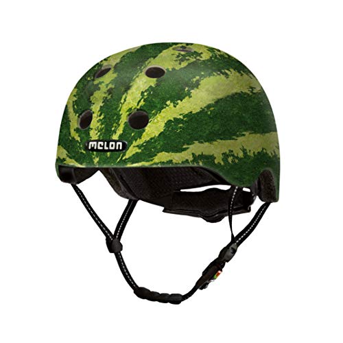 Melon Fahrradhelm »Real Melon« für Damen, Herren und Kinder | Leichter & sicherer urbaner Cityhelm mit Magnetverschluss, individuell anpassbar in grün, Wassermelone | Größe XXS-S (46-52 cm)