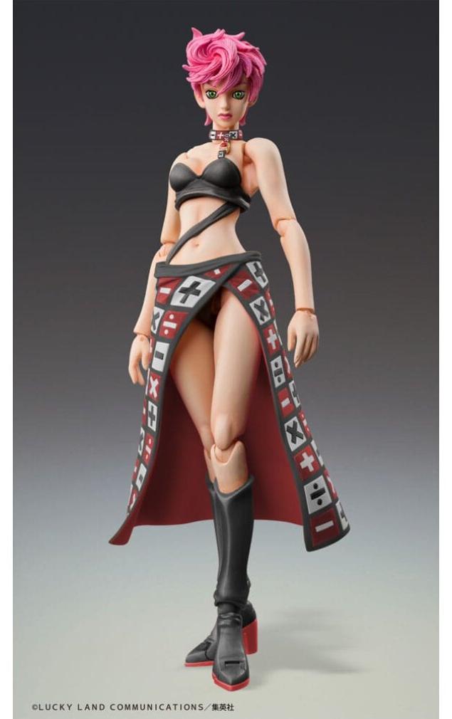 Medicos Entertainment JoJo's Bizarre Adventure Part 5 Super Action Actionfigur Trish Una, 15 cm, Black Ver. mit austauschbaren Teilen