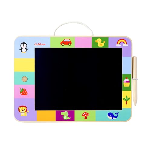 Eichhorn Tafel Zeichentafel LCD, Maltafel für Kinder ab 3 Jahren mit 22,5 x 16 cm Malfläche, inkl. Holzstift und Tragelasche