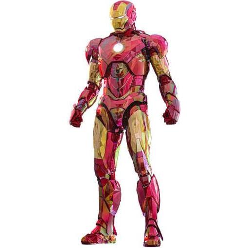 Hot Toys Iron Man Mark VI (Fractal Armor) Figurine, Movie Masterpiece Diecast im Maßstab 1/6 mit LED-Leuchtfunktion, limitiert auf 3000 Stück