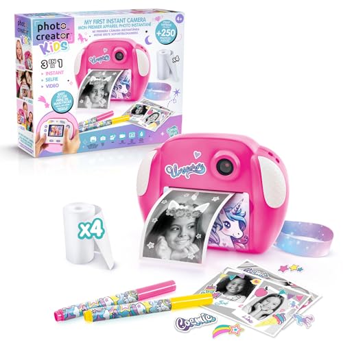 Canal Toys Photo Creator Licorne, Kinderkamera mit 12 MP und 1080p Videoaufnahme, rosa