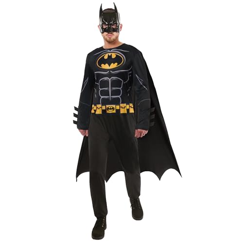 Rubie's R1001606S Batman Kostüm für Erwachsene, Schwarz, inkl. Overall, Umhang und Maske
