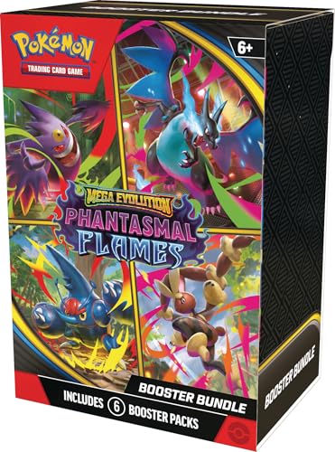 The Pokemon Company Pokemon Phantasmal Flames Booster Bundle, 6 Booster-Packs mit 10 Karten in englischer Sprache, geeignet für Spieler ab 6 Jahren
