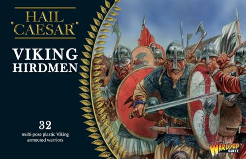 Warlord Games Hirdmen Hagelfiguren Caesar, 32 Kunststoff-Wikinger-Krieger, 28 mm, für Tischkriegsspiel