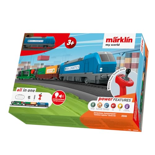 Märklin 29349, Elektrolokomotive mit wiederaufladbarem Batteriebetrieb, magnetischen Kupplungen und Kranwagen mit Ladestützen