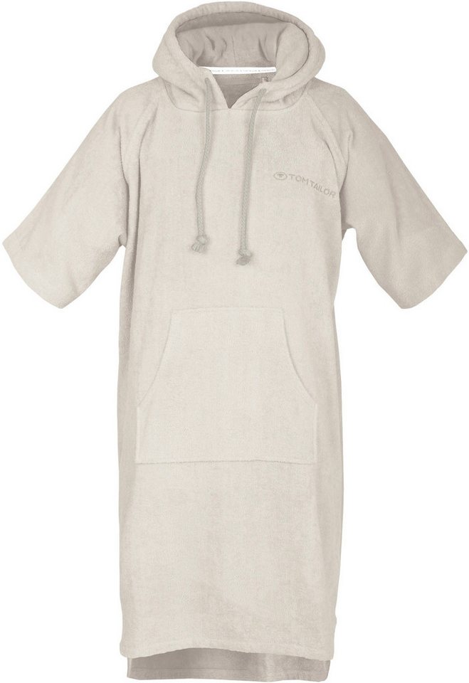 TOM TAILOR HOME COLOR BATH Badeponcho Surfponcho, Midilänge, Frottier, mit Kapuze, Kordel, Bauchtasche, saugstark, 100% Baumwolle, auch in Kindergrößen