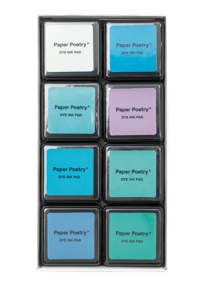 Rico Design Stempel Stempelkissen-Set Paper Poetry, 8-tlg, farbintensiv und schnell trocknend