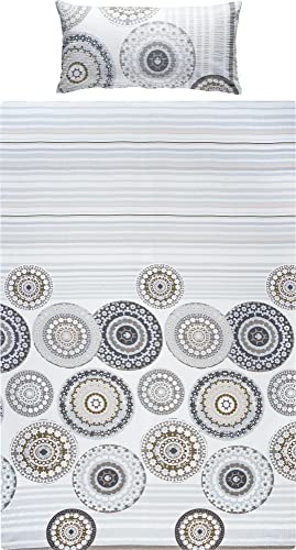 Erwin Müller Bettwäsche Seersucker grau-weiß Größe 155x220 cm (40x80 cm)