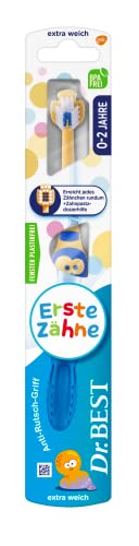 Dr.BEST Erste Zähne Zahnbürste, Weich für die sanfte Reinigung ab dem ersten Zahn, BPA-frei, bunt