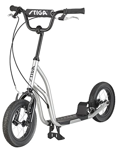STIGA Air Scooter ST 12" Roller Silber/Schwarz, mit wartungsfreien Vollgummireifen und Handbremse