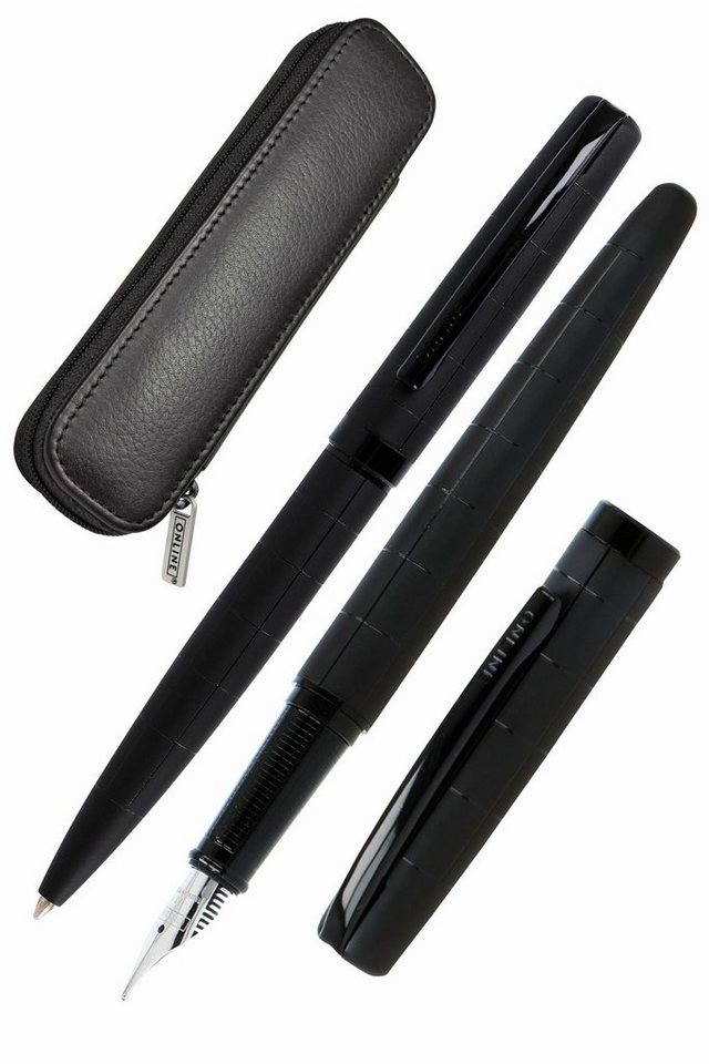 Online Pen Eleganza Schreib-Set, Metallgehäuse, inklusive Echt-Lederetui