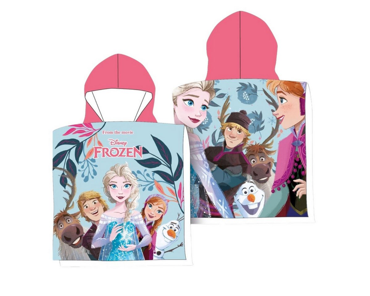Disney Frozen Badeponcho Kinder Hoody Towel aus Microfaser Badeponcho mit Kapuze, 100x50 cm