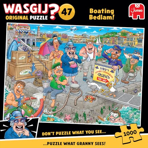 Wasgij Original 47, Bootschaos - 1000 Teile Puzzle, einzigartiges Konzept für Erwachsene, 68 x 49 cm