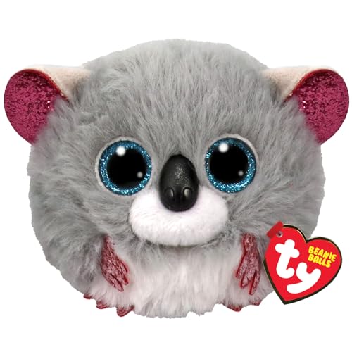 TY Katy Koala Beanie Balls - Palm-Sized Plush Toys with Sparkly Eyes, Weighted for Endless Cuddle and Toss Fun - Glittery Collectible Stuffed Teddy