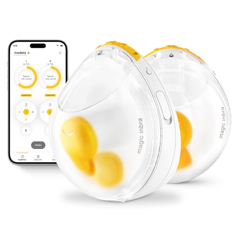 Medela Magic InBra Tragbare Doppel-Milchpumpe, FluidFeel-Technologie, App-Konnektivität, Sensorsteuerung, Ultraleicht (200g), Leise, Krankenhausqualität