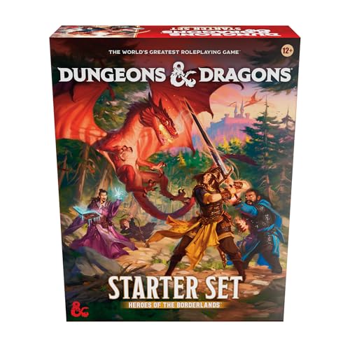 Wizards Dungeons & Dragons RPG Einsteigerset: Heroes of the Borderlands, kooperatives Fantasy-Abenteuer-Brettspiel für 3-5 Spieler mit 200+ Spielkarten und 11 Würfeln