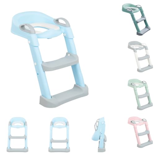 Kikkaboo Toilettenaufsatz Lea, Leiter, Toilettensitz, Griffe, Stufen verstellbar, Farbe:hellblau