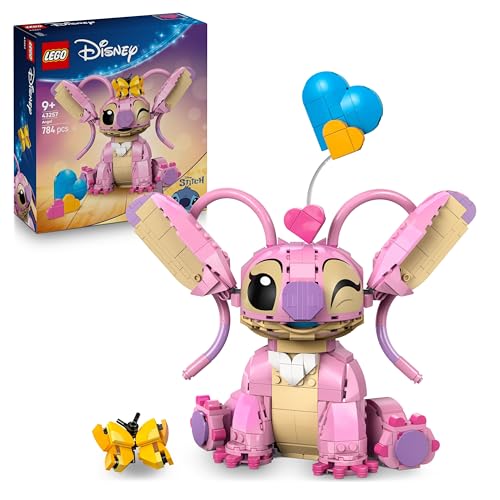 LEGO | Disney Angel - Lilo & Stitch Bauspielzeug mit 3 beweglichen Herzen und baubarem Schmetterling - Geschenk für Kinder ab 9 Jahren und Fans der TV-Serie - 43257
