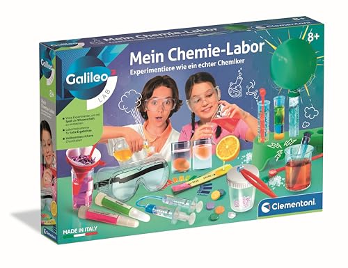 Clementoni® Experimentierkasten Galileo Lab, Mein Chemie-Labor mit umfangreicher Laborausstattung und detaillierter Anleitung, Made in Europe