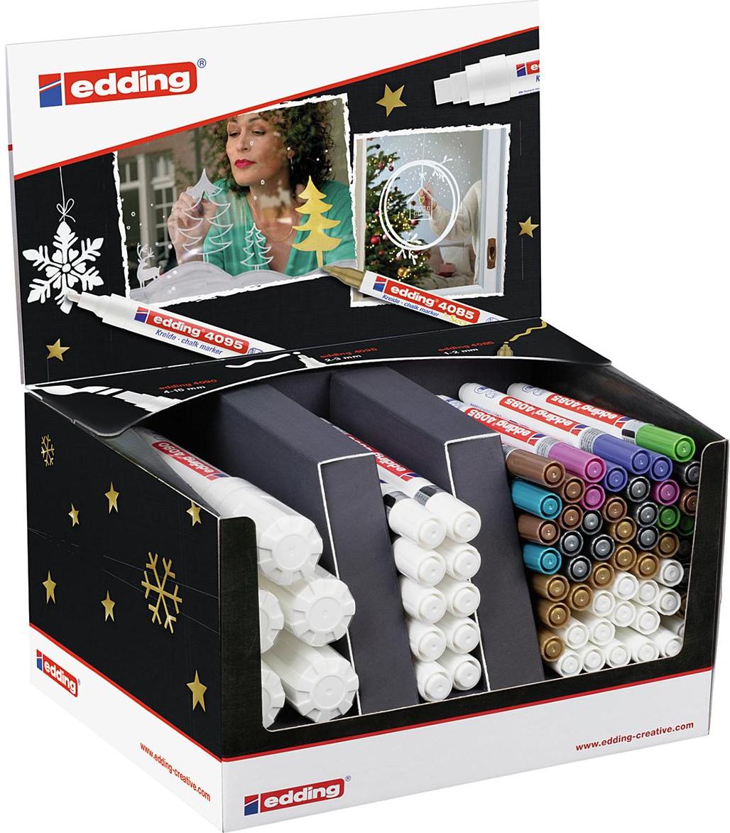 Edding, Marker, Kreidemarker sortiert 68erDP (Silber, Gold, Weiss, Grün-metallic, Blau-Metallic, Kupfer, 10)