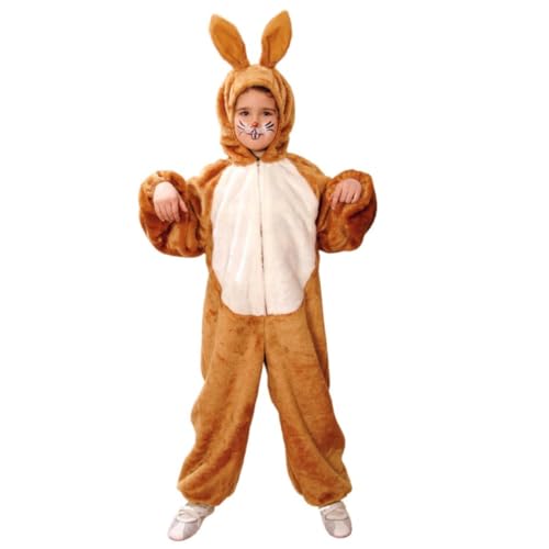 Orlob Hasenkostüm (164), Plüsch Overall für Kinder mit Kapuze und Ohren, ideal für Ostern und Kostüm-Partys