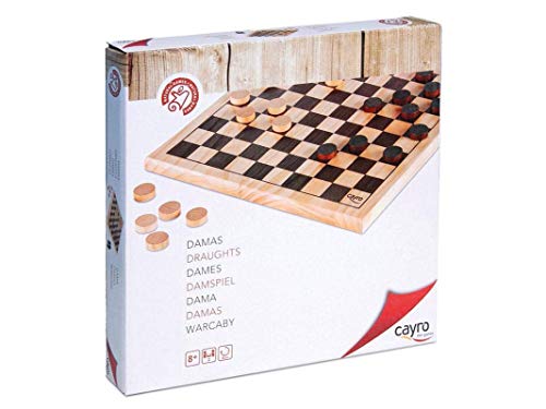 Cayro Dame Holzmodell Brettspiel für 2 Spieler, ab 7 Jahren, fördert Strategie und Intellekt, 290 x 290 mm