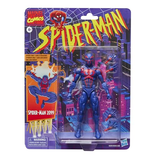 Hasbro Marvel Legends Series Spider-Man 2099, Retro Comics Action-Figur mit 4 Accessoires, Skala 15 cm