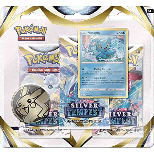 Pokémon 183-85096 Sword & Shield – Silver Tempest DREI-Booster-Blister, Mehrfarbig
