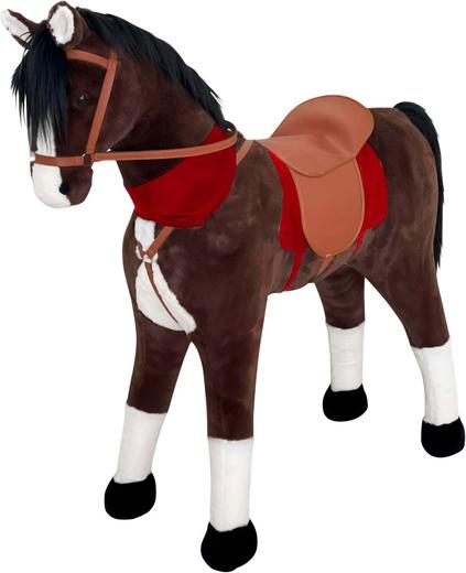 Besttoy Plüschpferd zum Reiten, Schaukelpferd für Kinder von 5 bis 12 Jahren, fördert motorische Fähigkeiten, stabile Konstruktion