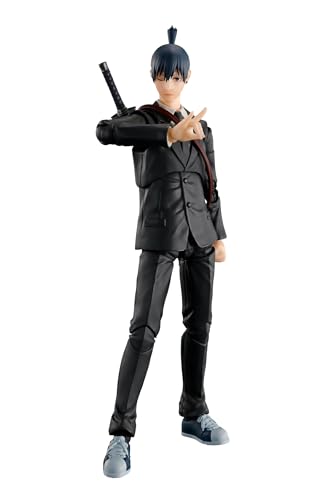 Bandai Tamashii Nations Chainsaw Man S.H. Figuarts Actionfigur Aki Hayakawa, 16 cm mit Zubehör in Fensterbox