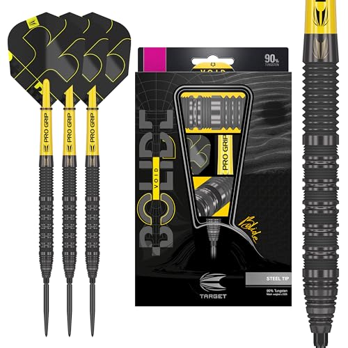 Target Darts Bolide Void 01, Darts Set mit 22G 90% Wolfram, schwarzem Swiss Point System und Pro Grip Shafts