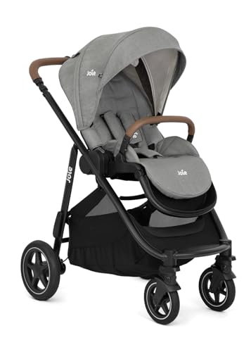 Joie Versatrax Kinderwagen Pebble, grau, 4-in-1, wendbarer Sitz, Aluminiumrahmen, 5-Punkt-Gurt, EN 1888-2;2018, zugelassen bis 22 kg, 11.7 kg