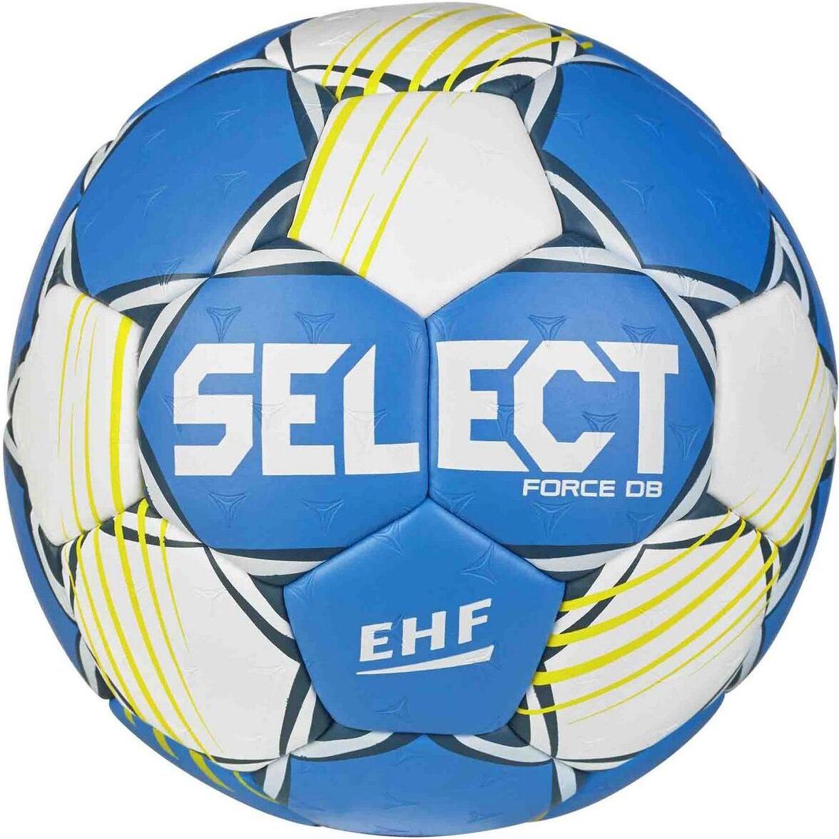 Select HB Force DB V25/27, Handball mit hochabriebfester Kunstleder-Oberfläche und Butyl-Blase für optimale Druckstabilität und kontrollierten Absprung, zweifarbig designiert