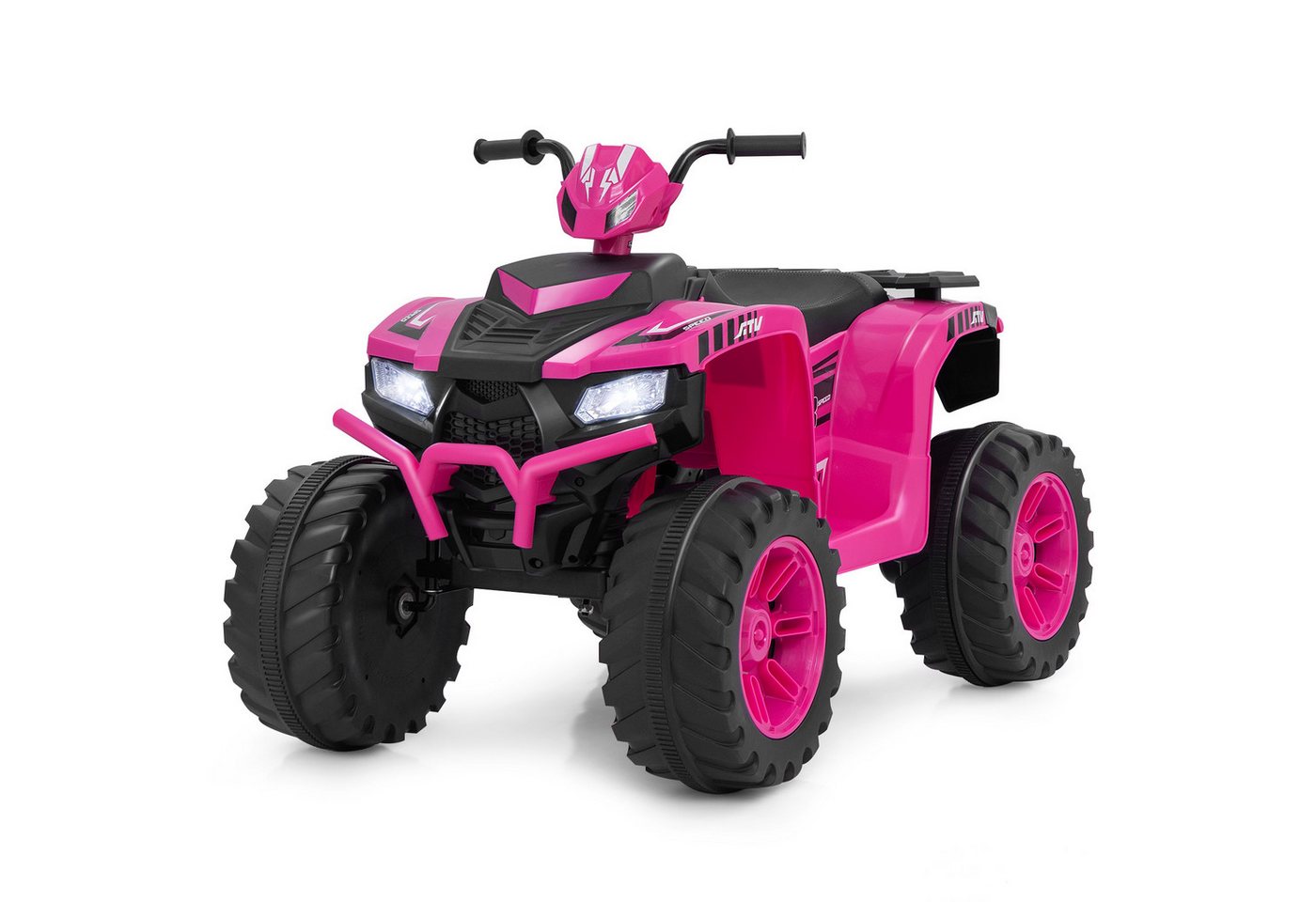 COSTWAY Elektro-Kinderquad Rosa, Belastbarkeit 35 kg, 24V Elektroquad mit Musik, LED-Leuchten
