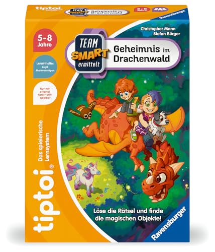 Ravensburger tiptoi® Spiel - Team SMART ermittelt - Geheimnis im Drachenwald, interaktives Lernspiel für Kinder ab 3 Jahren