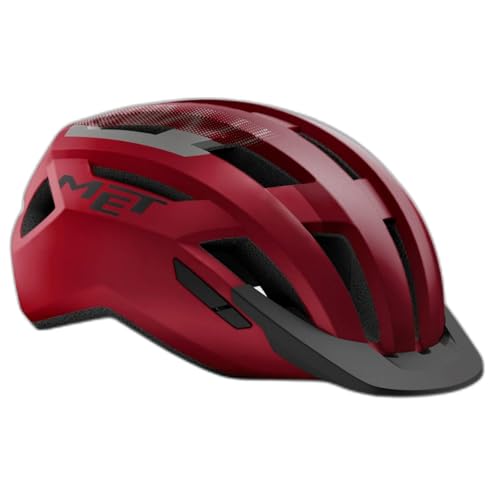 MET Casco Helm, Allroad, Rot, Mattschwarz, S, Kinderfahrradhelm