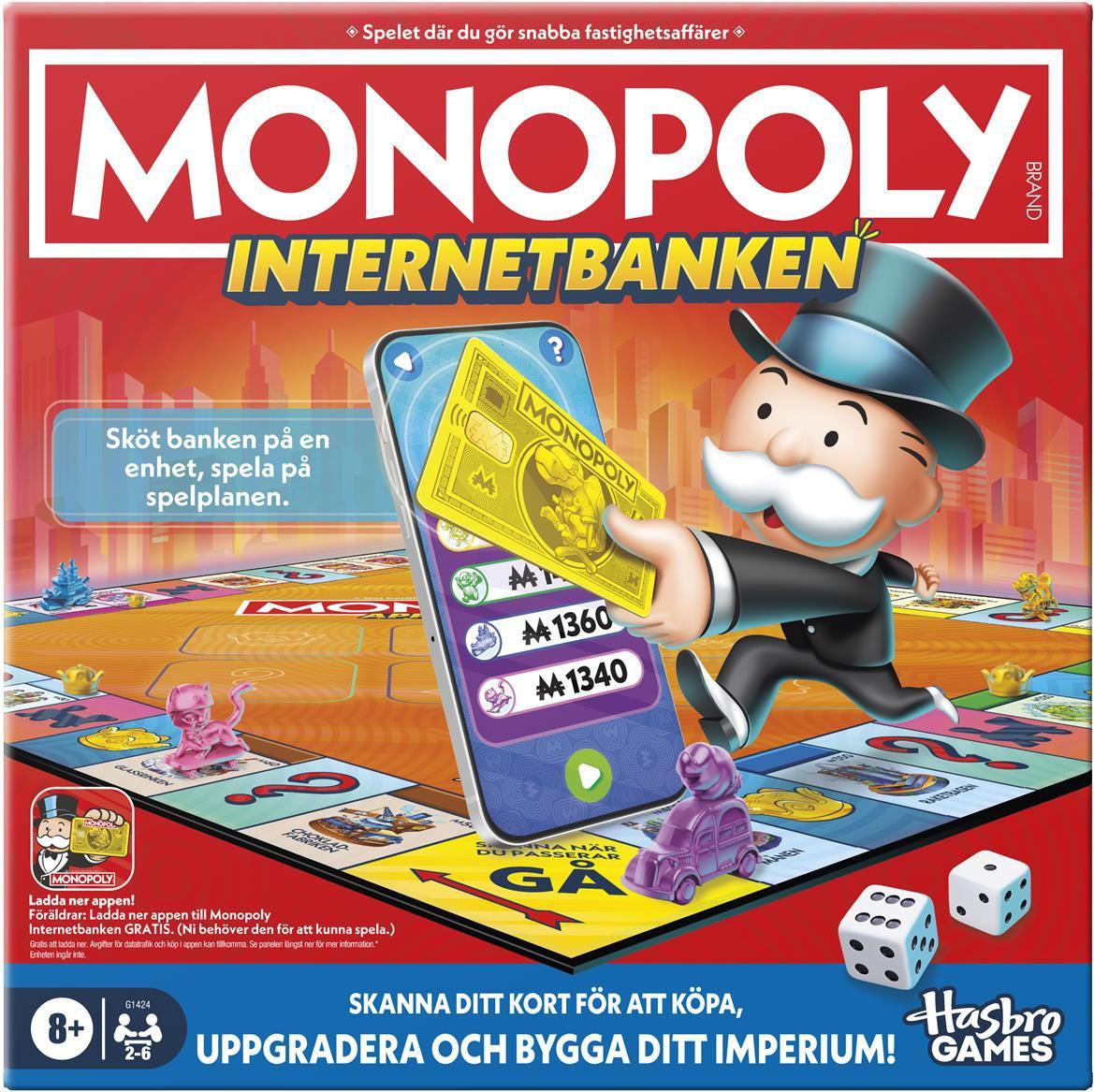 Hasbro Monopoly-App-Banking, Brettspiel mit app-gestütztem Banking, für schnellere Spielrunden, geeignet ab 8 Jahren