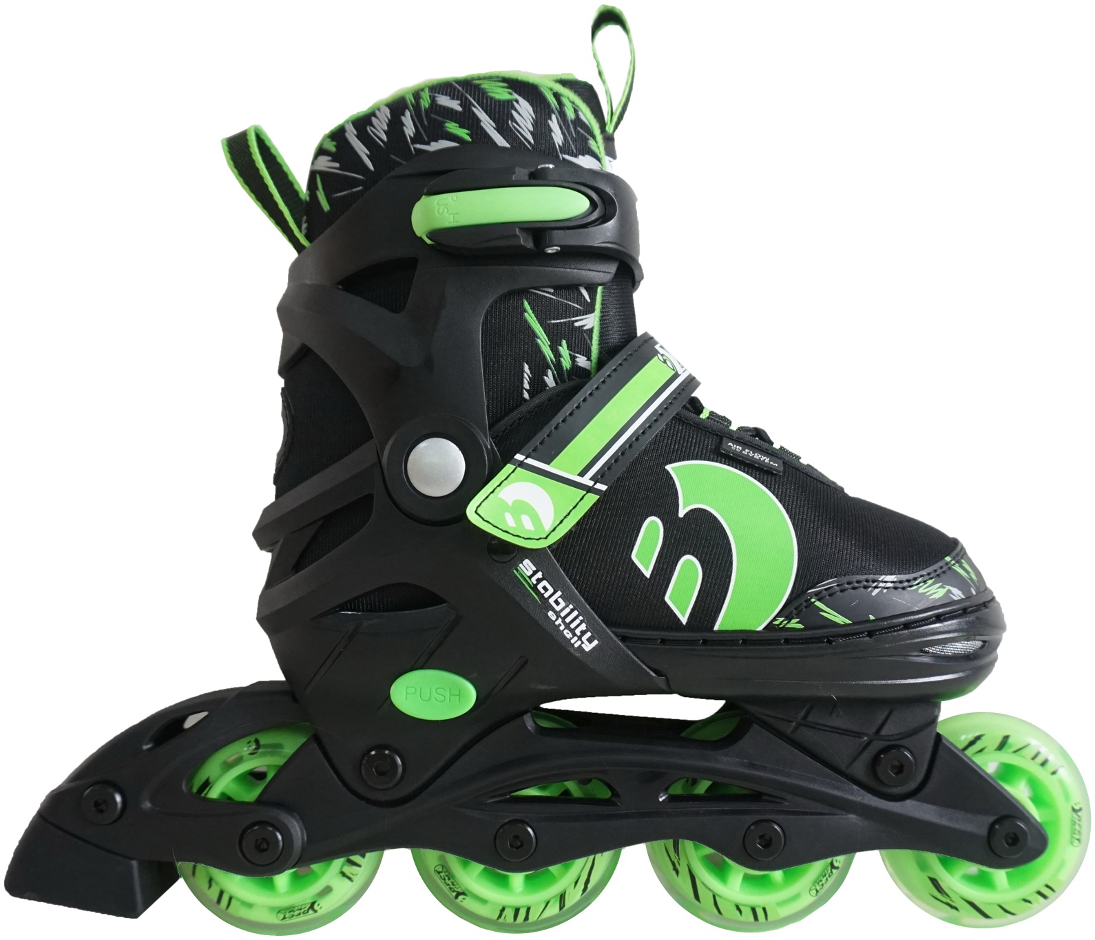 Best Sporting Inline Skates Kinder, verstellbar, ABEC 7, 38 41, grün