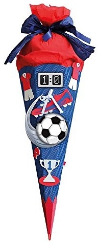 Roth Schultüte Bastelset Soccer rot 6-eckig 68cm Kreppverschluss