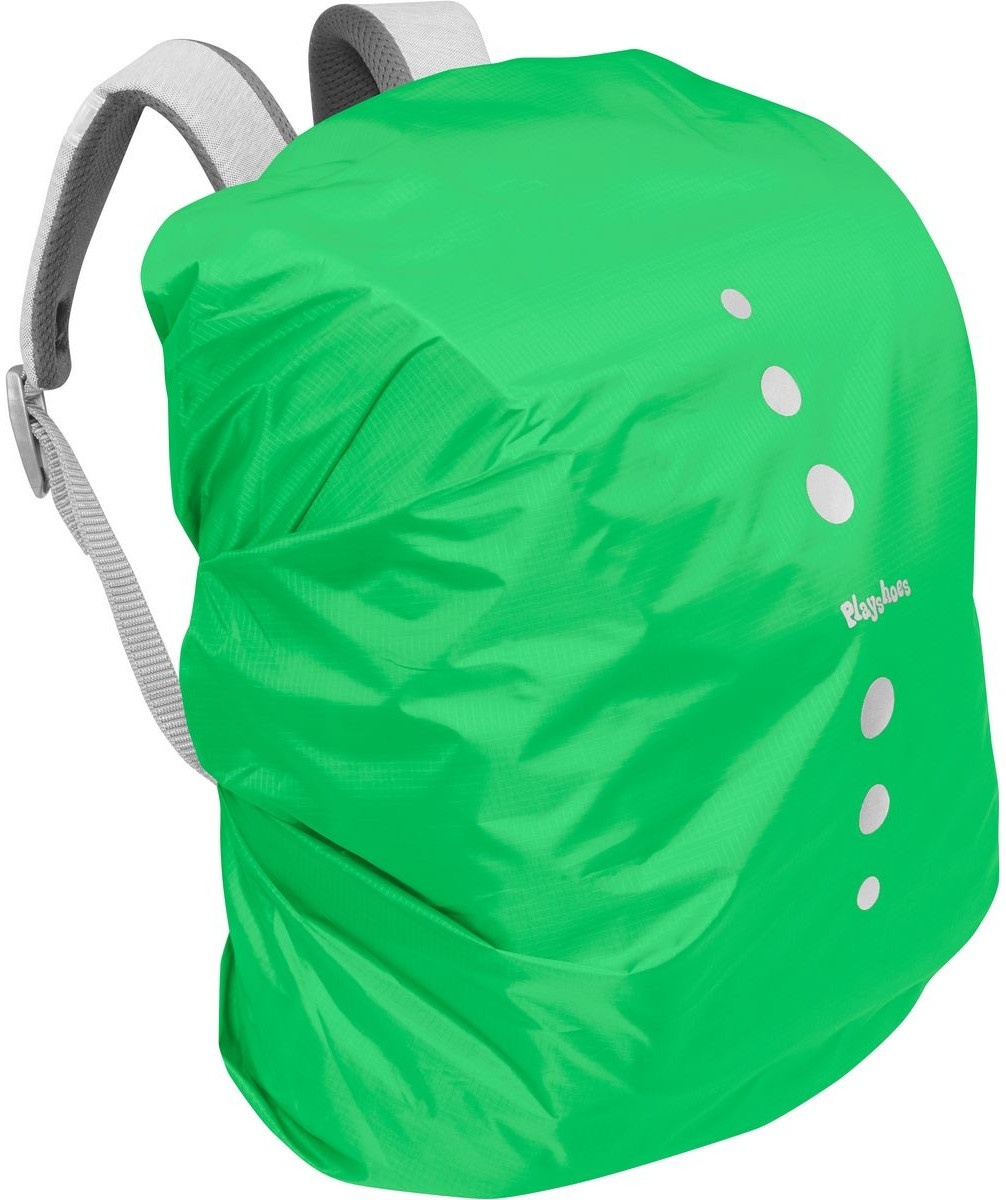 Playshoes Regenhülle, Regenschutz, Regenhaube für Schulranzen und Rucksäcke, Signalfarbe Grün M