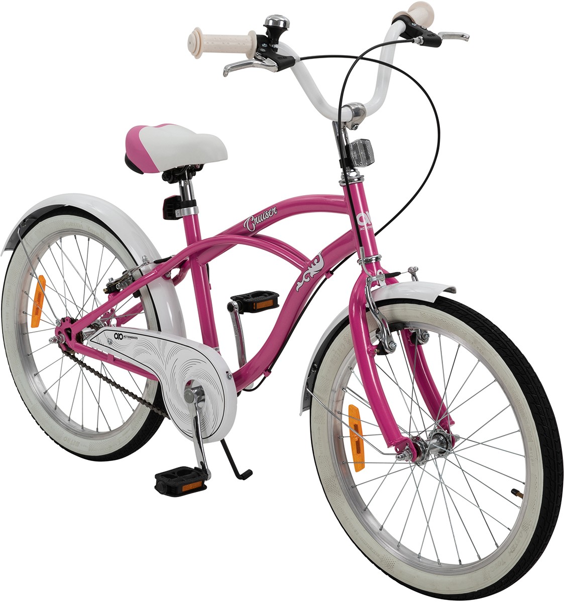 Kinderfahrrad Cruiser 20 Zoll Kinder Fahrrad Rosa Türkis Kinderrad Seitenständer (Rosa)