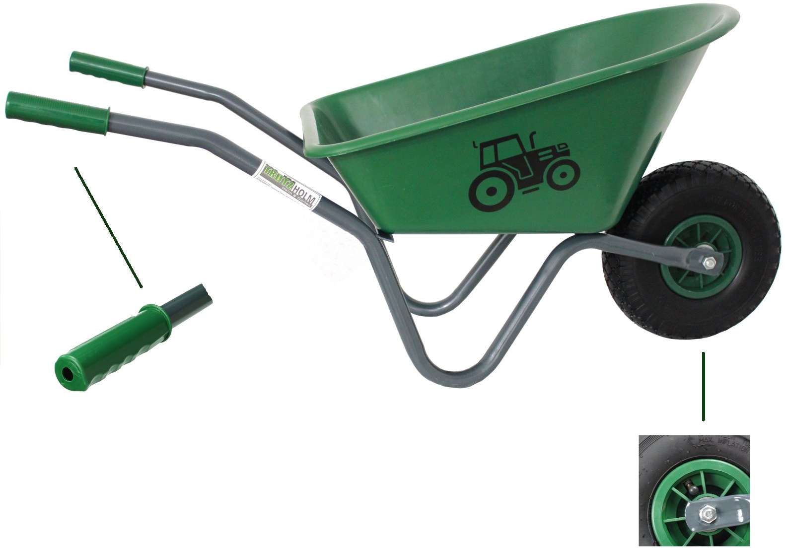 Kinderschubkarre Traktor Schiebkarre Metallschubkarre Gartenkarre Trecker