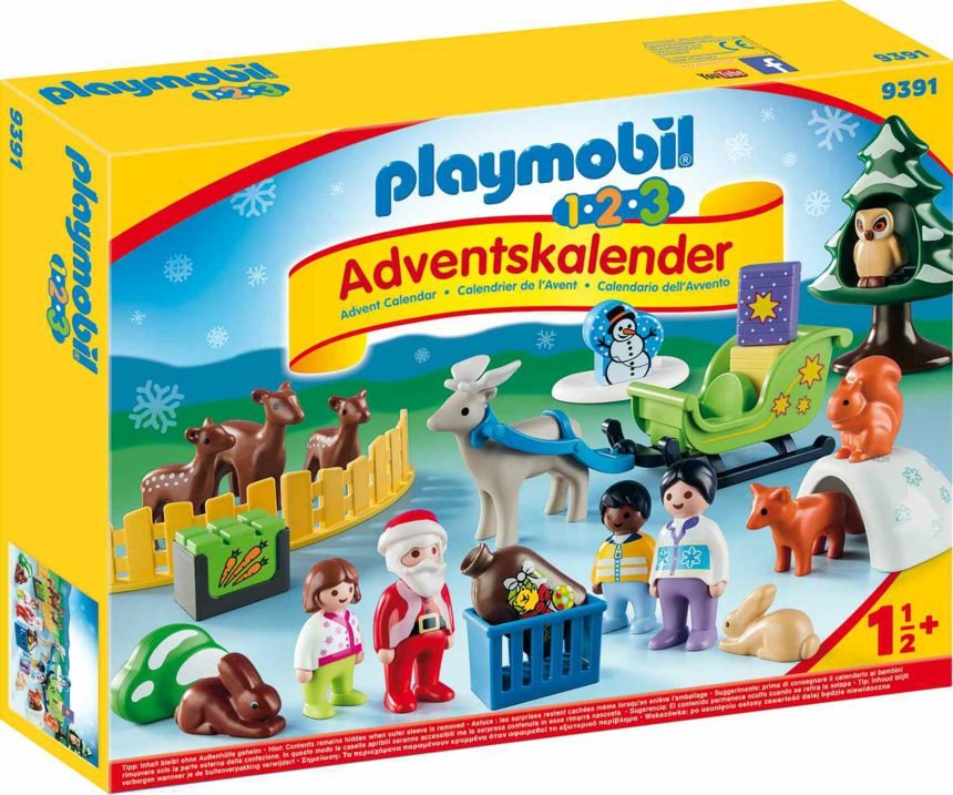 PLAYMOBIL 1•2•3 Adventskalender 2018 Waldweihnacht der Tiere 9391, Ab 1,5 Jahren