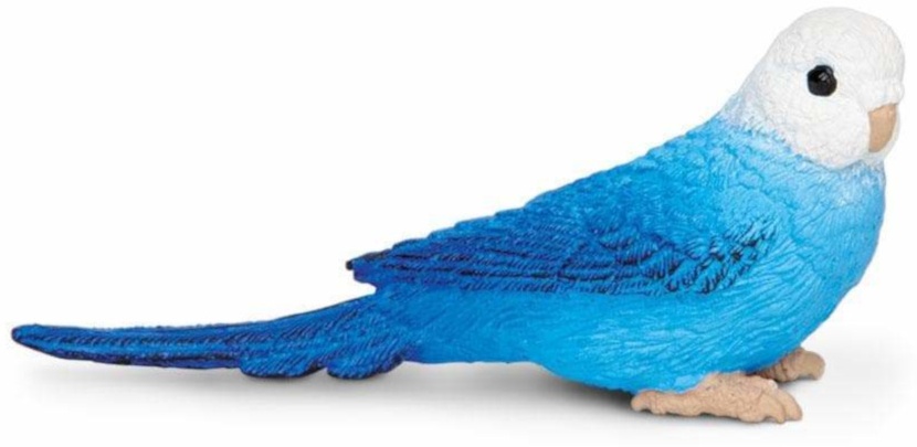 Safari vogel Blausittich 7,5 cm weiß/blau