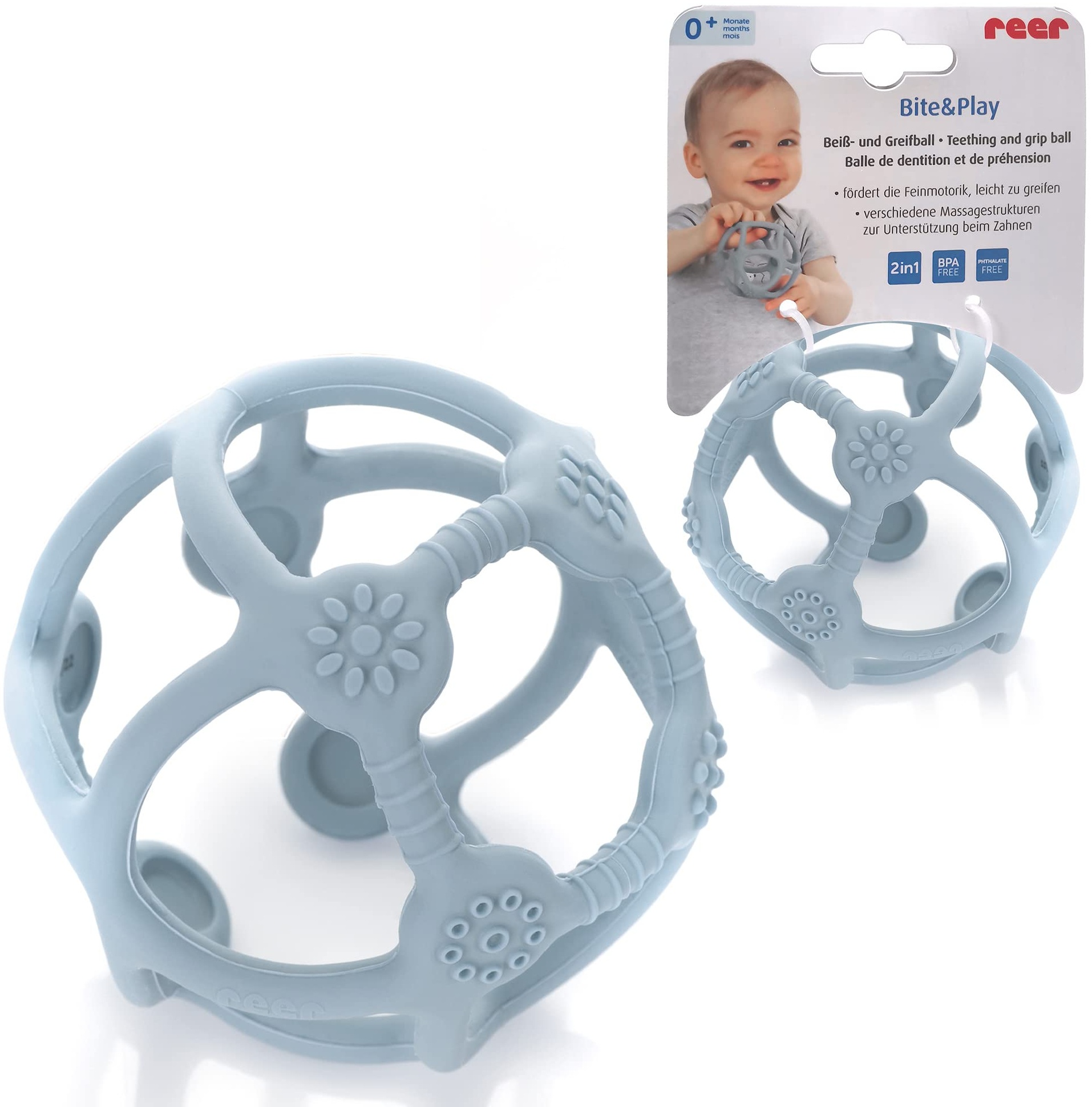 Bite&Play Beiß- und Greifball fürs Baby, Beißring und Spielzeug fürs Kleinkind, tolles Geschenk