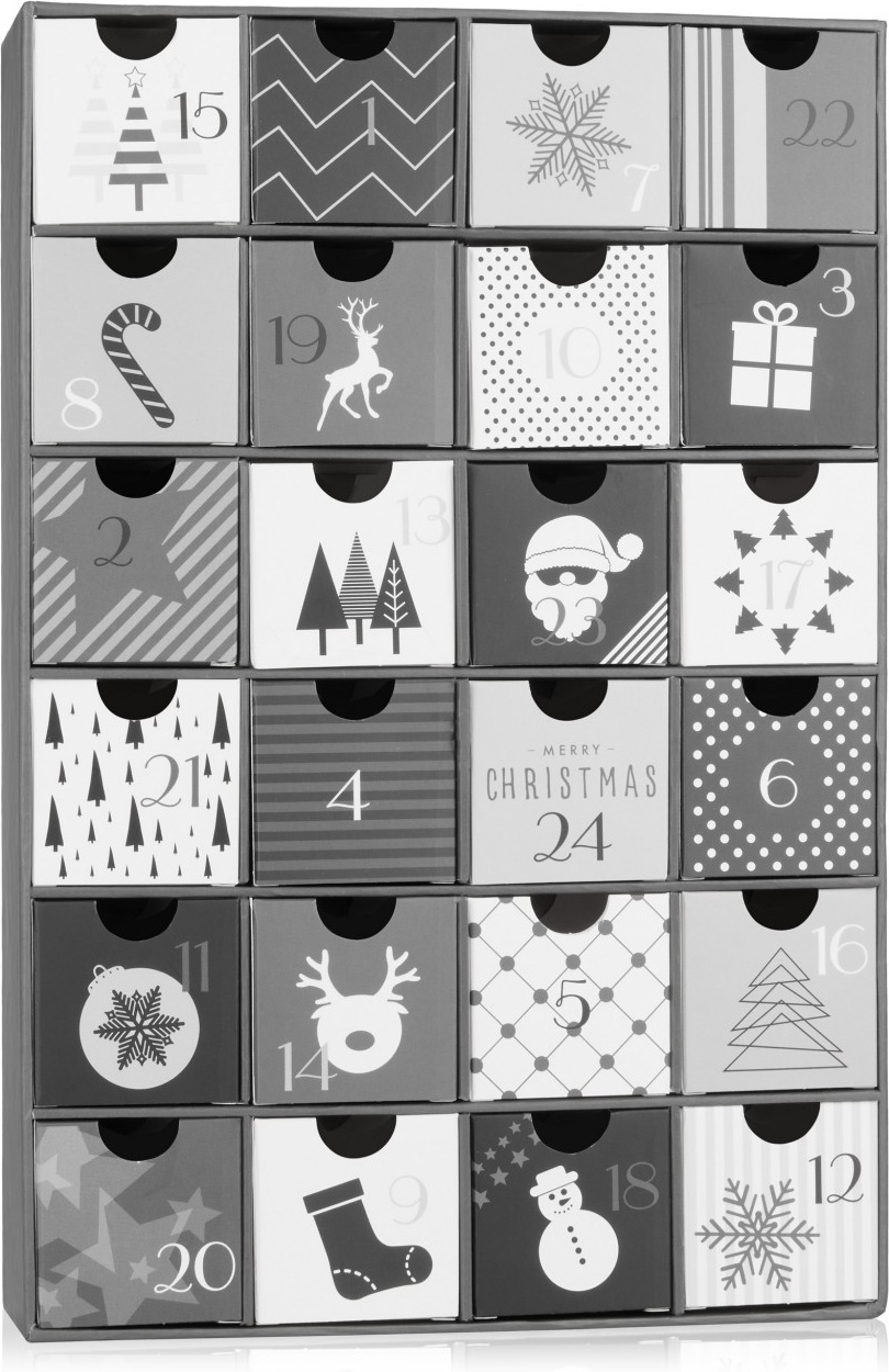 Adventskalender zum Befüllen - Schwarz Weiße Weihnachten - DIY Weihnachtskalender aus Pappe - Preisvergleich