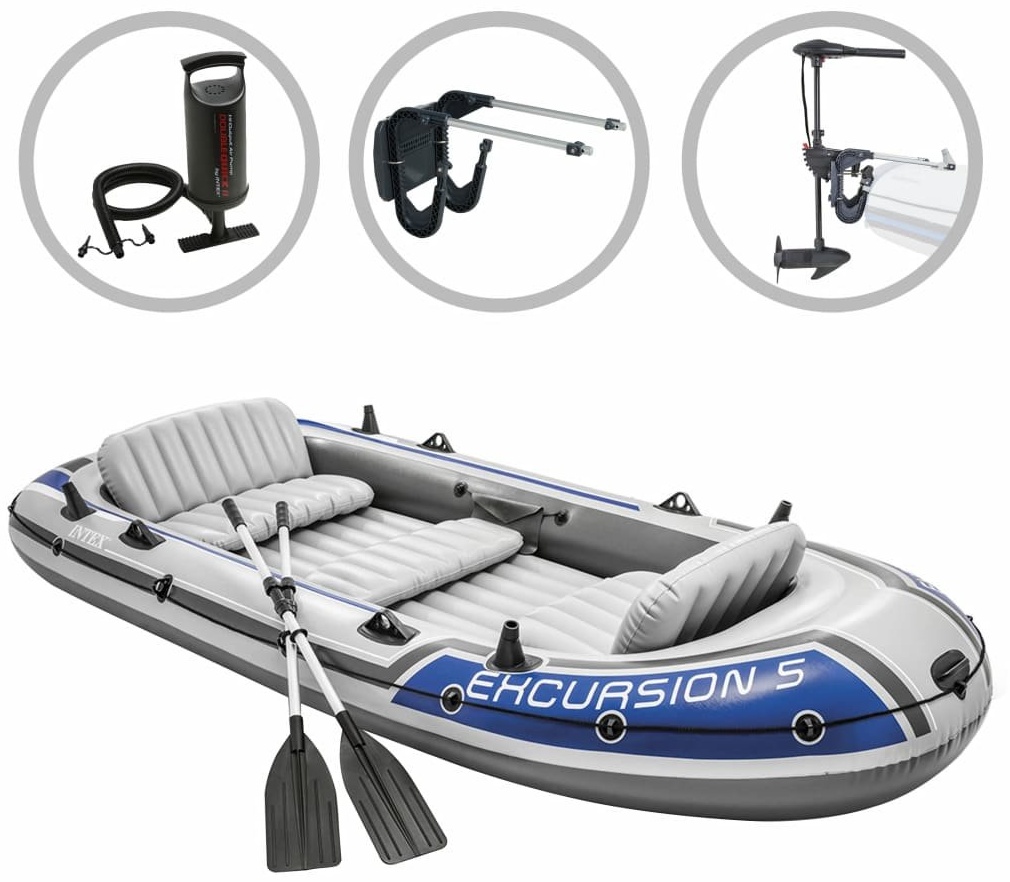 Intex Seahawk 3 Schlauchboot Set inkl. Paddel + Pumpe Grün/Gelb/Grau