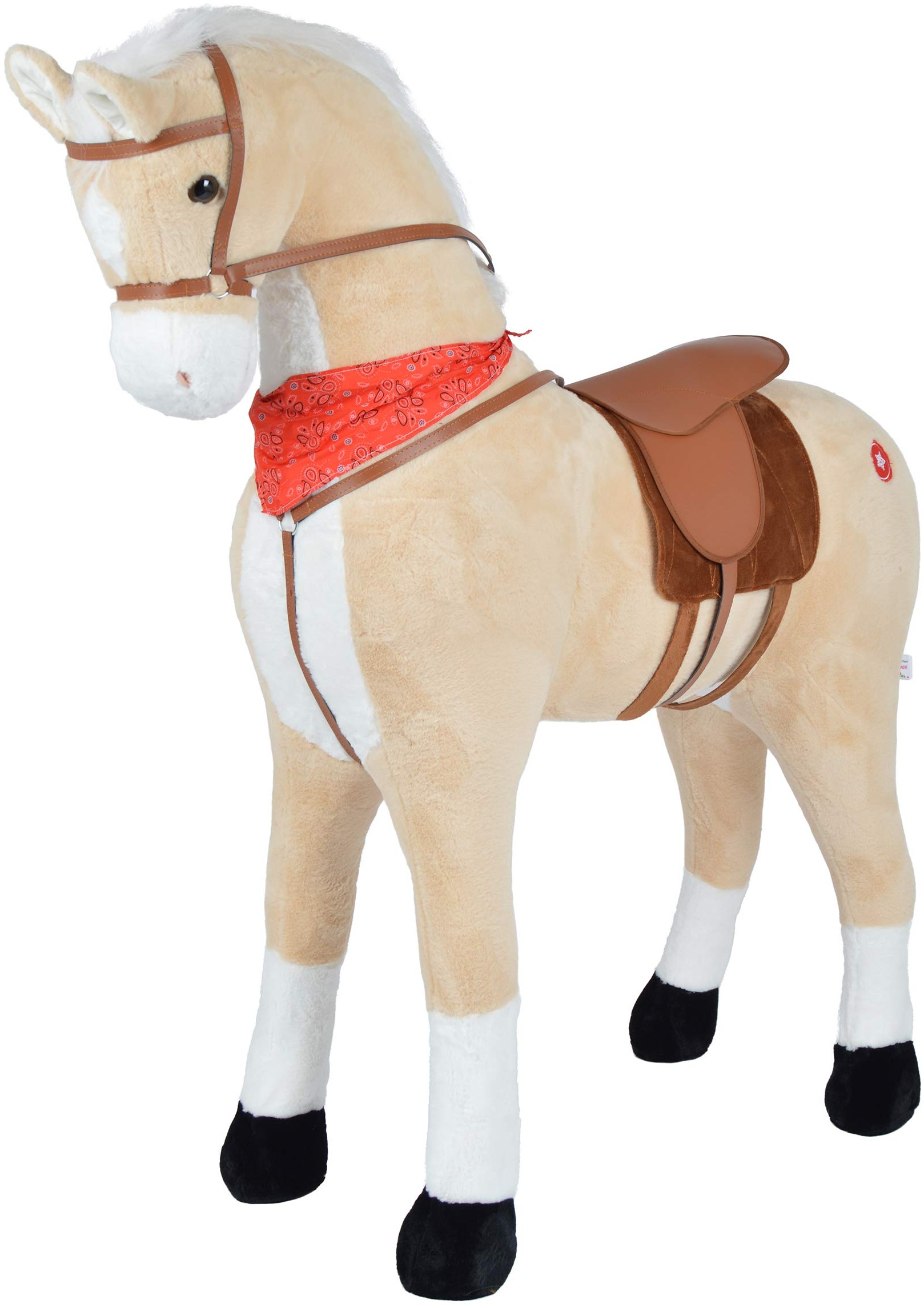 Pink Papaya Giant XXL Kinder Spielpferd zum Reiten Sternchen 125 cm | Plüschpferd | Fast lebensgroßes Pferd zum Reiten für Kinder | Stehpferd bis 100kg belastbar mit Sounds