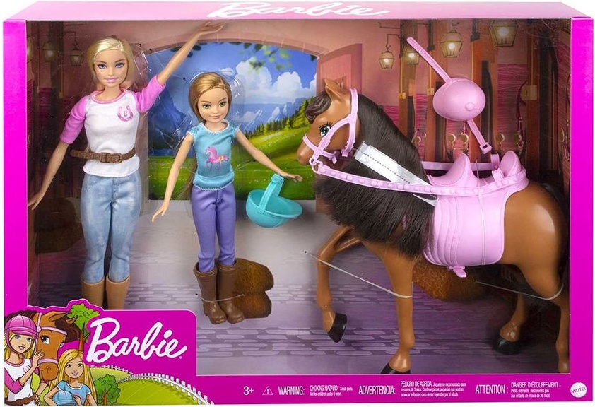 Mattel GXD65 - Barbie - Reitspaß inkl. Puppen, Pferd und Zubehör - Spielset